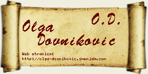 Olga Dovniković vizit kartica